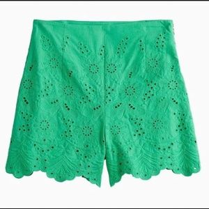 NWT Draper James RSVP Green Embroidered Eyelet Shorts Size 10